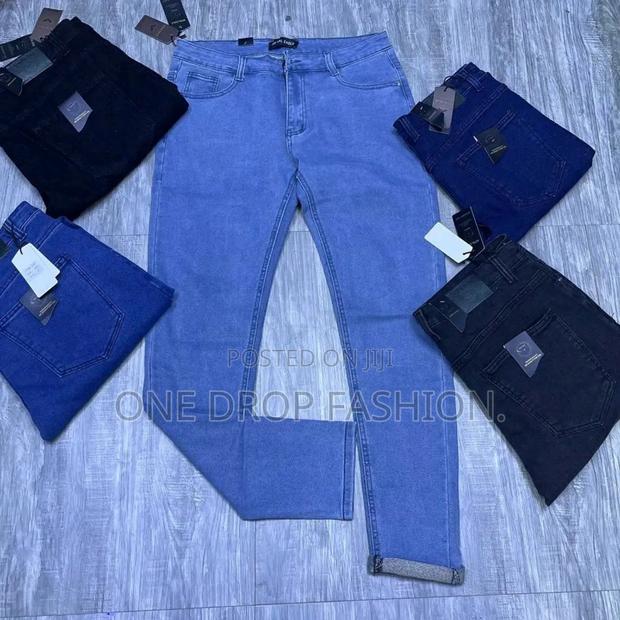 Non-Faded Men Sim Fit Jeans - thumbnail 2