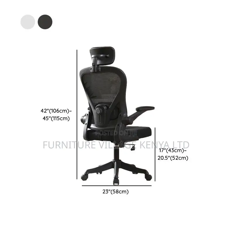 Midnight Black Ergonomic Mesh Study Chair