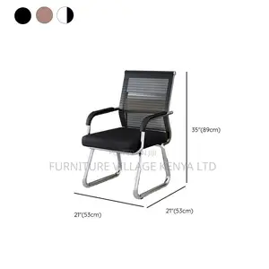 Simplistic Mesh Task Chair in Ink With Fixed Arms