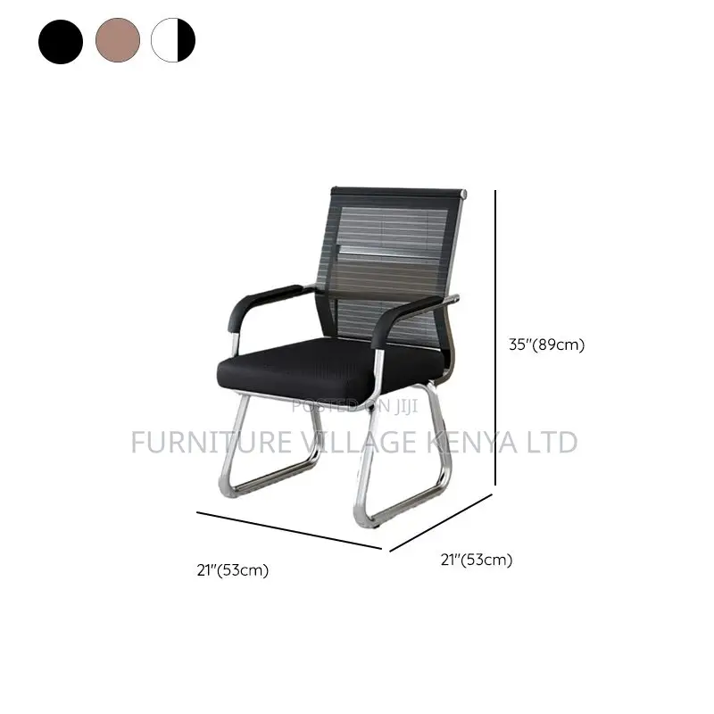 Simplistic Mesh Task Chair in Ink With Fixed Arms