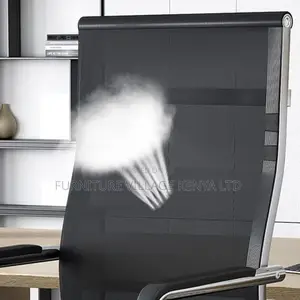 Simplistic Mesh Task Chair in Ink With Fixed Arms
