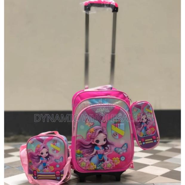 3in1 Girls School Trolley Bag With Wheels