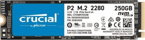 Crucial P2 3D Nand Nvme M.2 2280 SSD 250gb - thumbnail 2