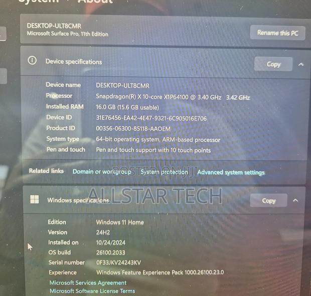 Laptop Microsoft Surface Pro 16GB Qualcomm Snapdragon X Plus SSD 512GB - thumbnail 4