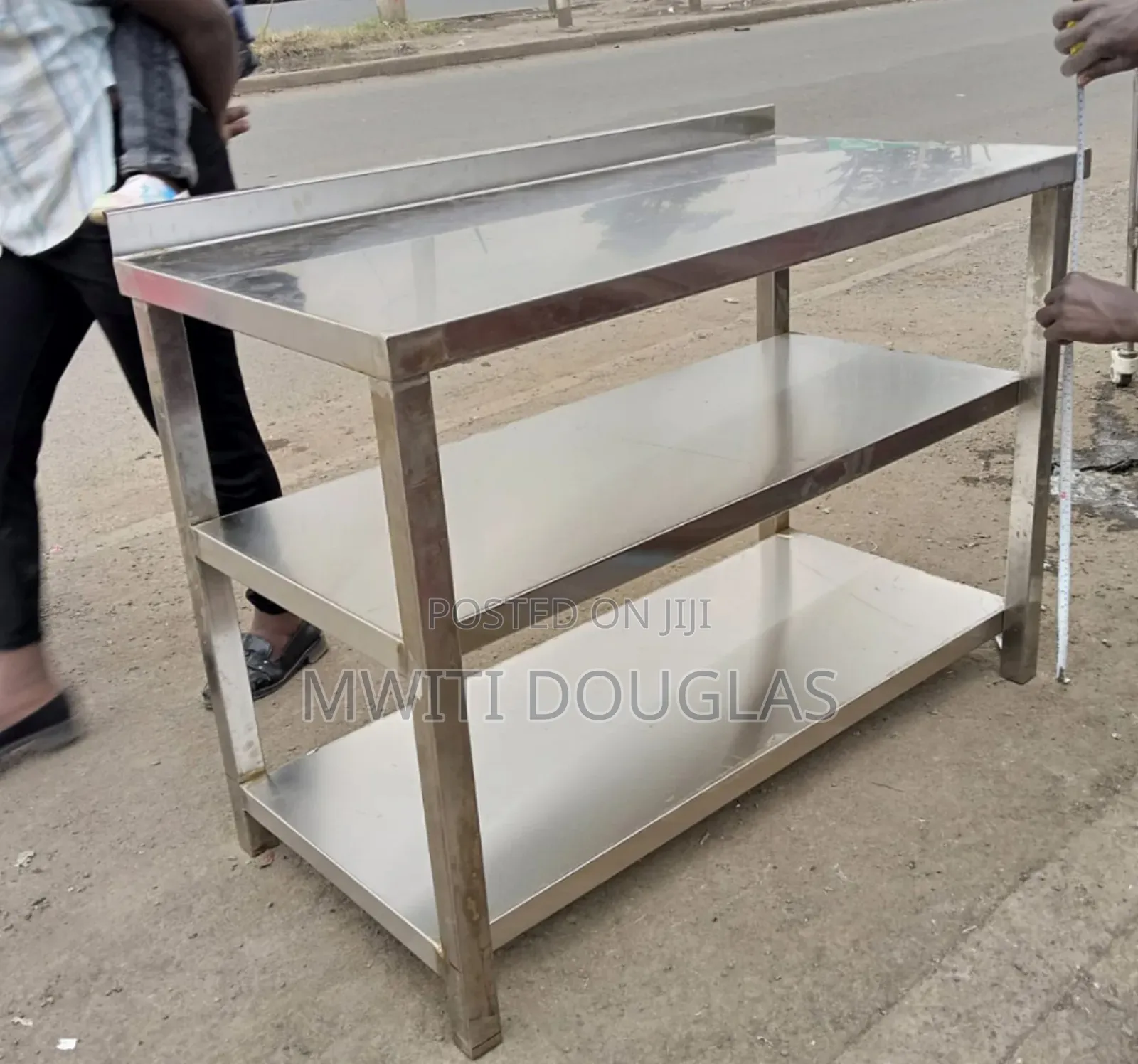 Top Executive Double Shelved Stainless Table Available,