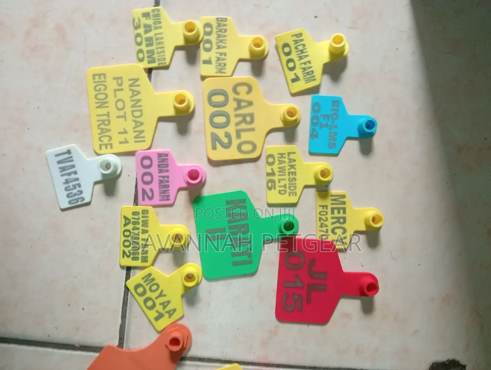 Cow, Goat, and Sheep Ear Tags - Assorted Customized