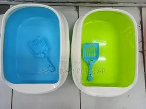 Semi Enclosed Cat Kitty Litter Pan Cat Litter Box - Small