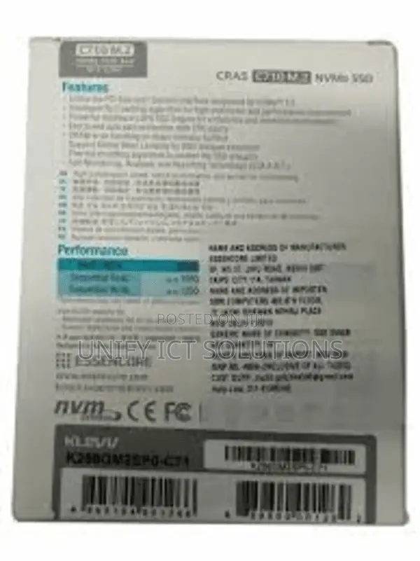 Klevv Cras C710 256gb M.2 Nvme Pcie Gen3x4 Internal SSD