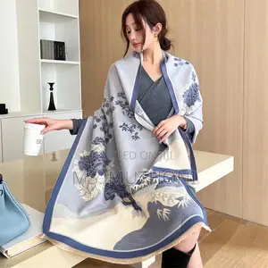 1pc Blue Women's Scarves Cashmere