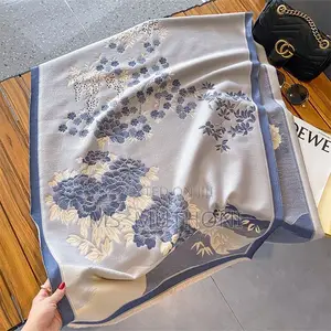 1pc Blue Women's Scarves Cashmere