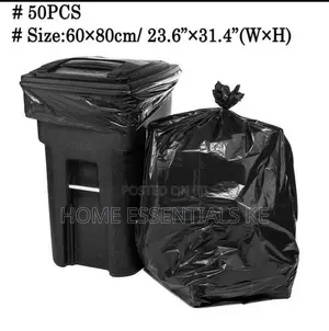 50pcs/Set Black Large Garbage Bags
