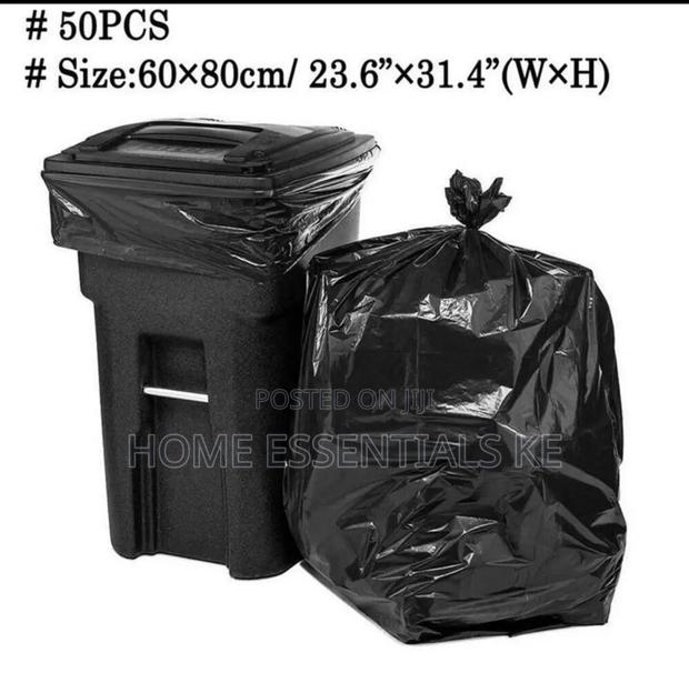 50pcs/Set Black Large Garbage Bags - thumbnail 3