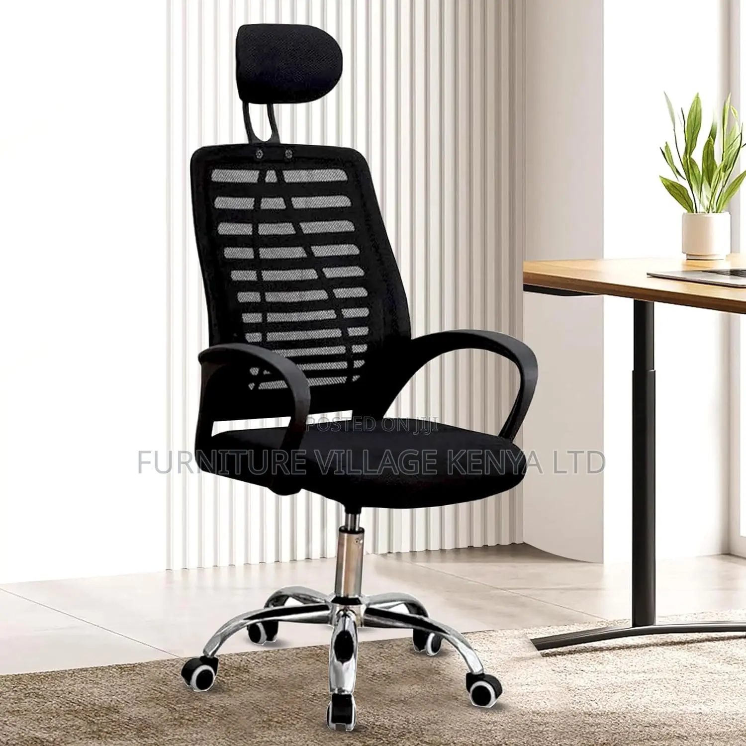 Headrest Chair; High-Back Ergonomic Executive Seat