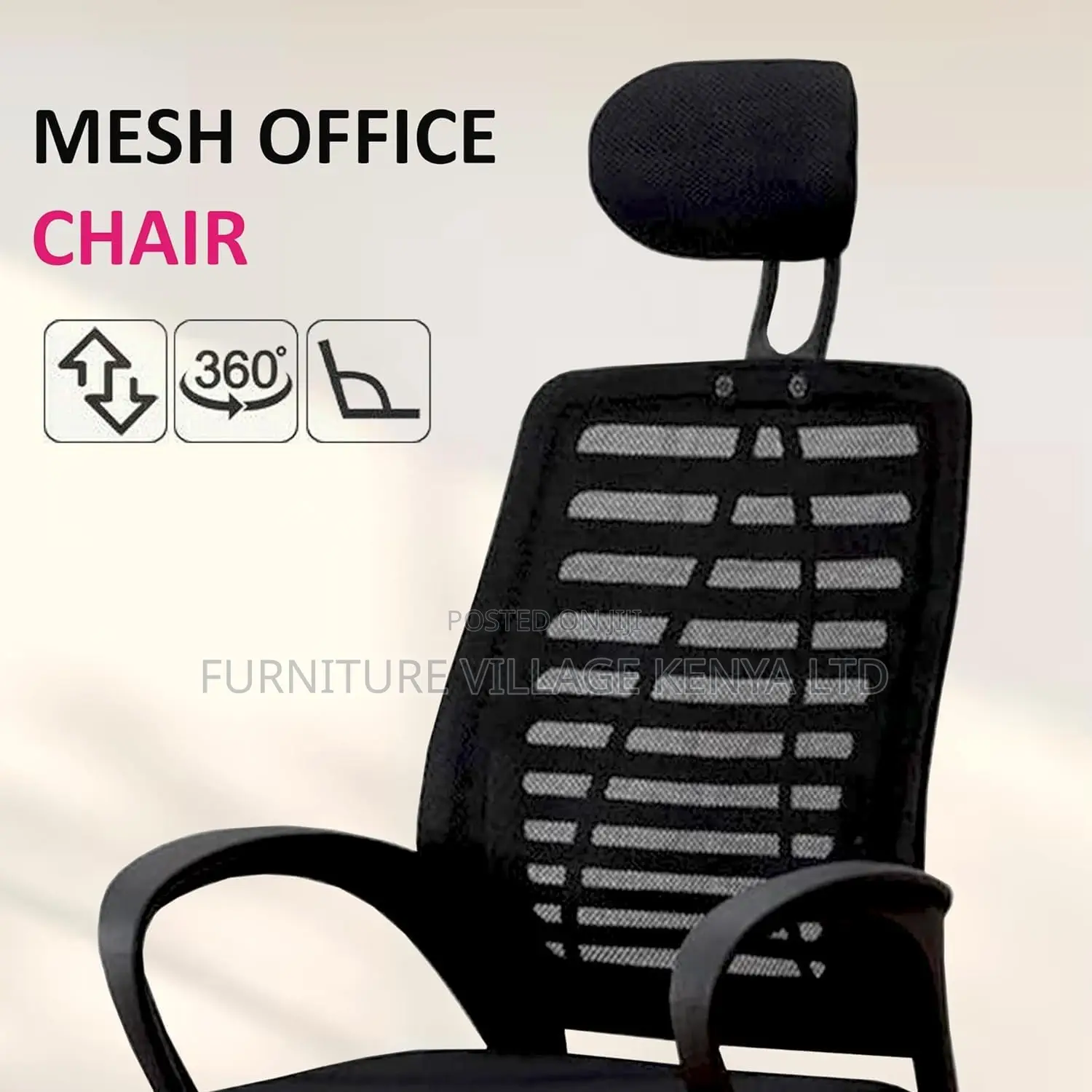 Headrest Chair; High-Back Ergonomic Executive Seat