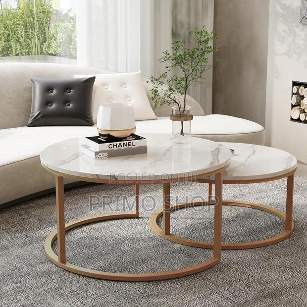 Modern Nesting Coffee Table Set of 2 (Glass Top) - thumbnail 4