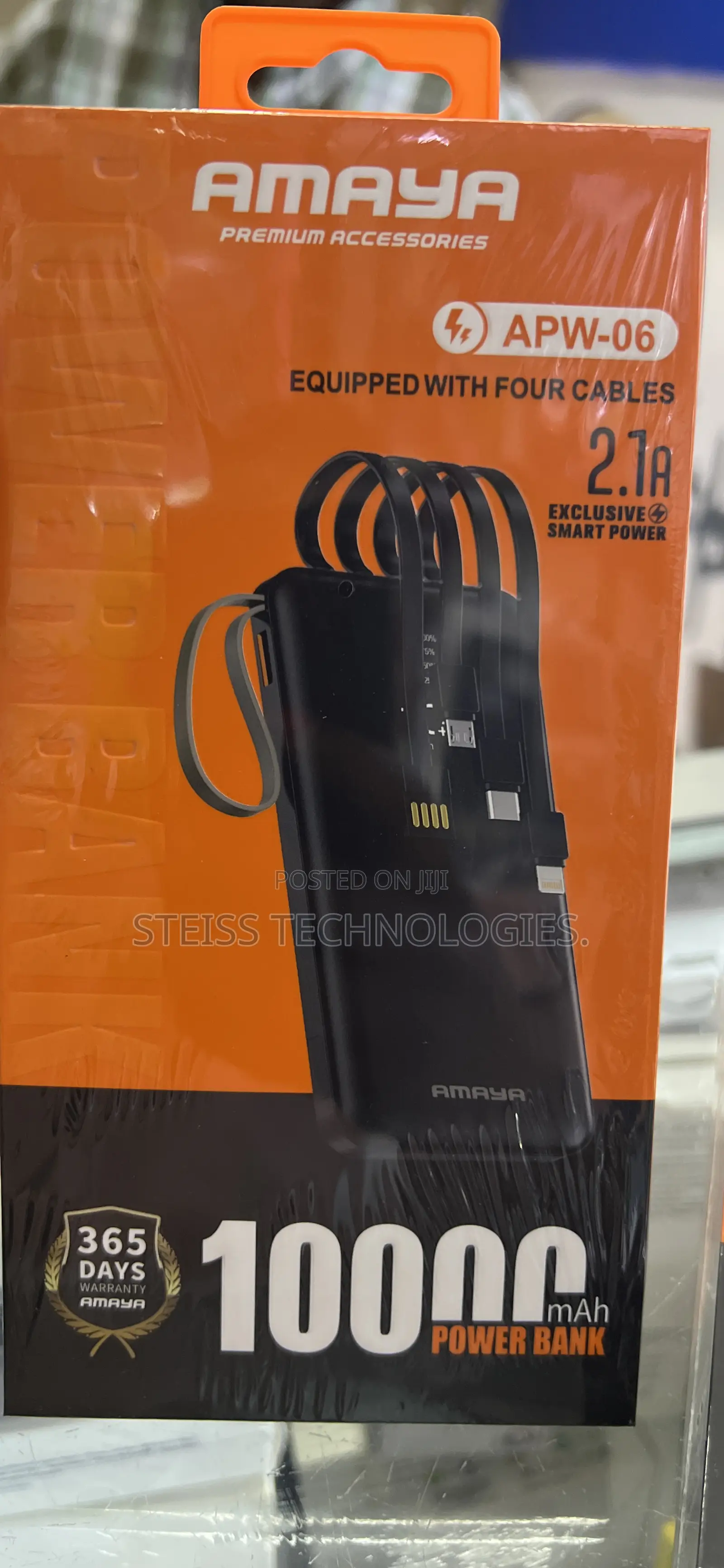 Amaya 10000mah Powerbank With Cables