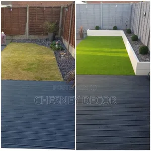 Backyard Installation of Grass Carpet