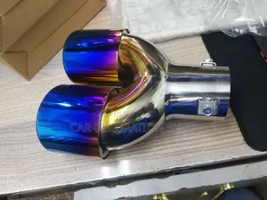 Standard Size Double Exhaust Tip With Burnt Blue End Tip