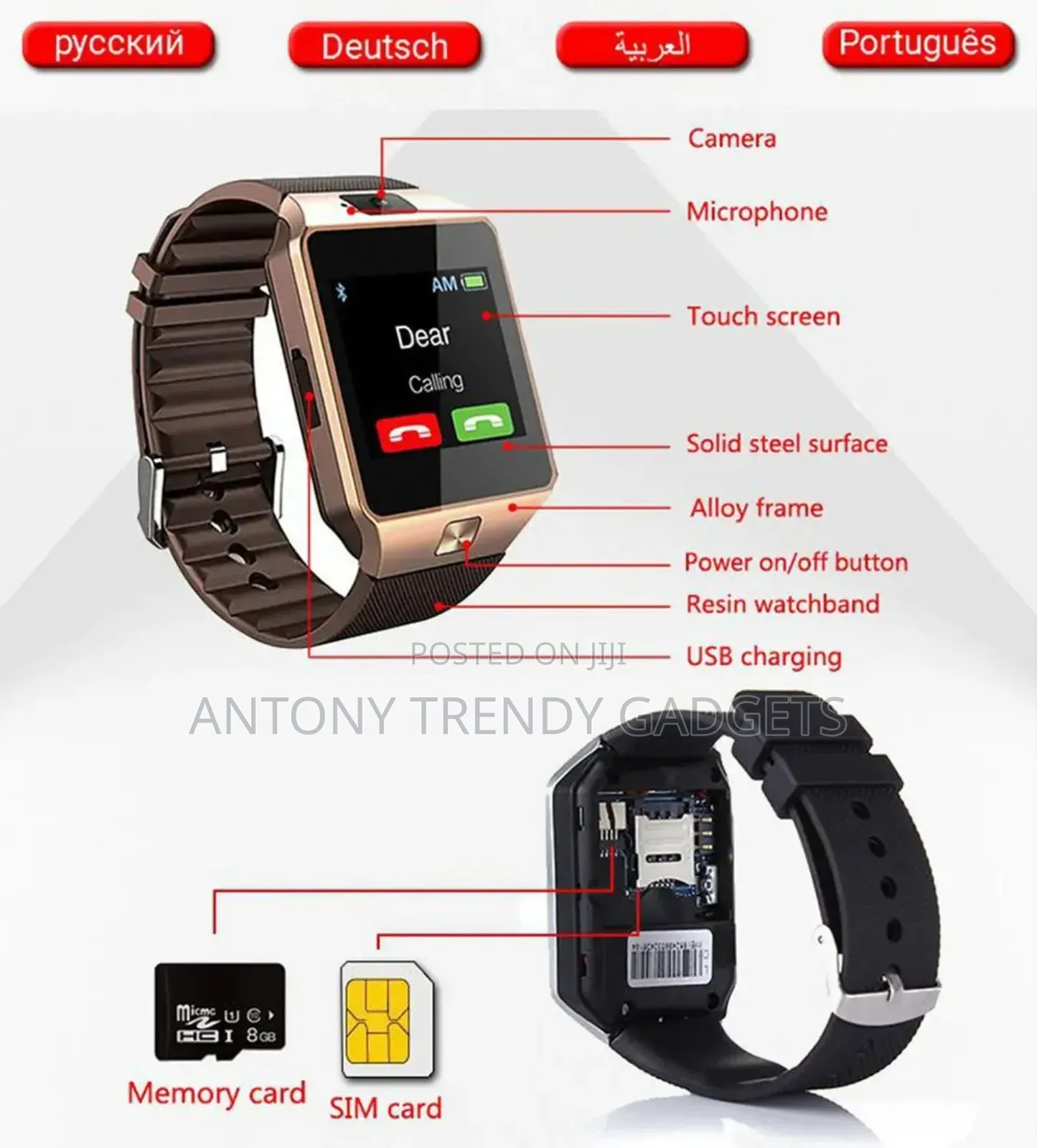 Dz09 Smart Watch With Sim And Mem Card Port