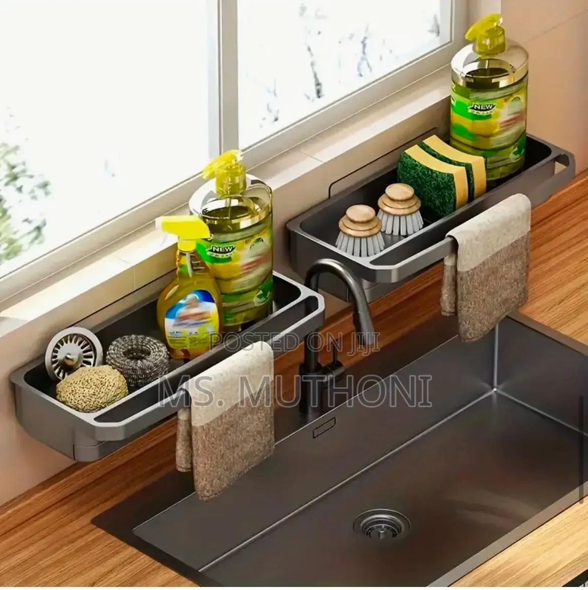 Wall-Mounted Sink Caddy Organizer (No Drill)