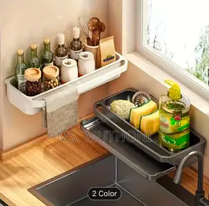Wall-Mounted Sink Caddy Organizer (No Drill)