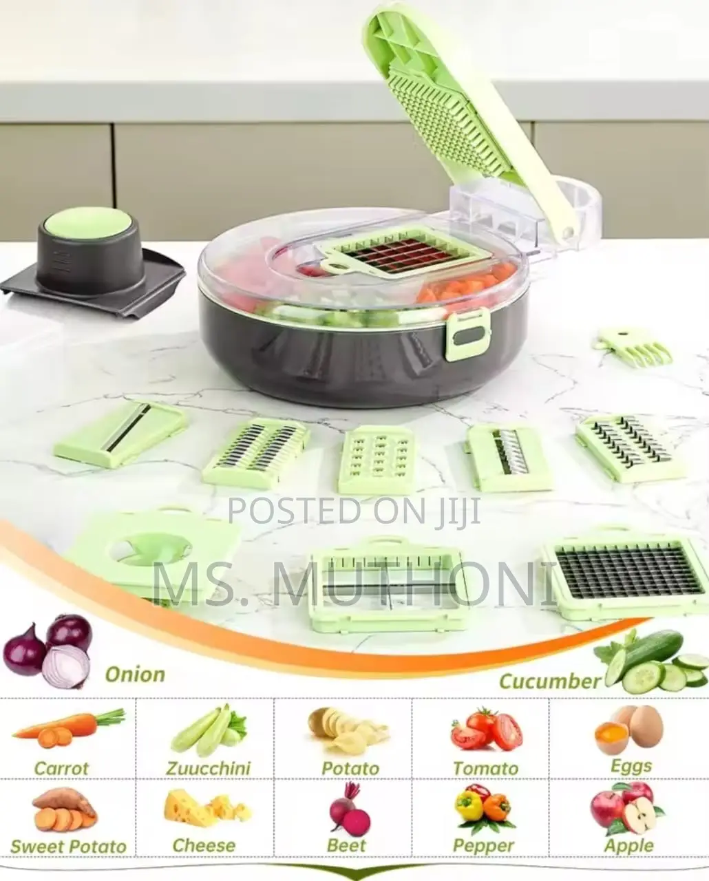 Multi-Functional 9pcs Vegetable Chopper/Cutter