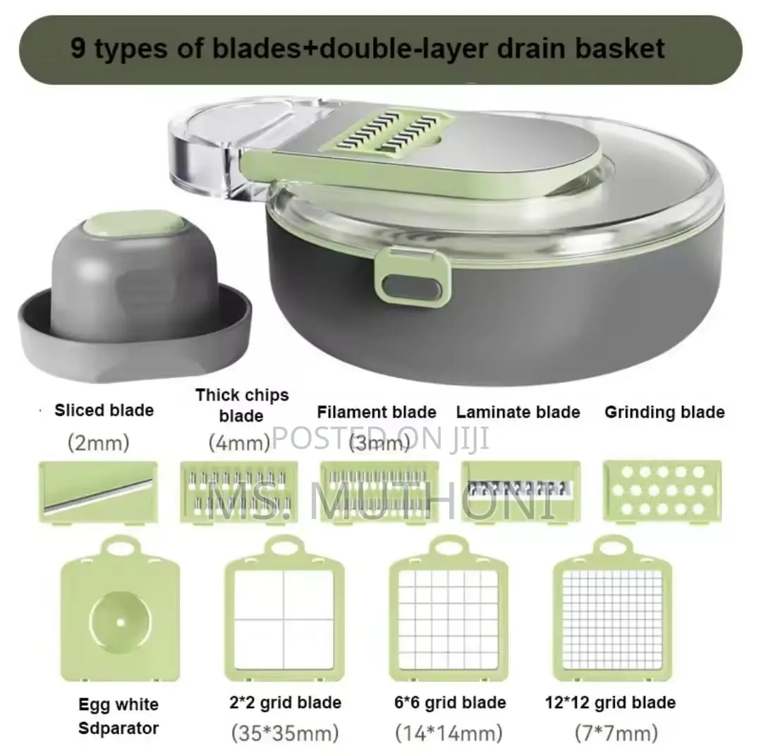 Multi-Functional 9pcs Vegetable Chopper/Cutter