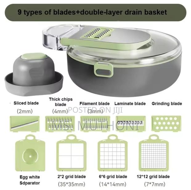 Multi-Functional 9pcs Vegetable Chopper/Cutter - thumbnail 9