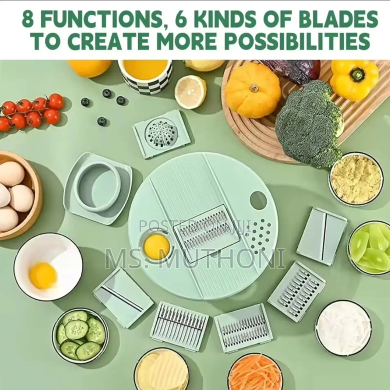 Multi-Functional 8pcs Salad Spinner With Vegetable Chopper