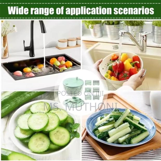 Multi-Functional 8pcs Salad Spinner With Vegetable Chopper - thumbnail 9