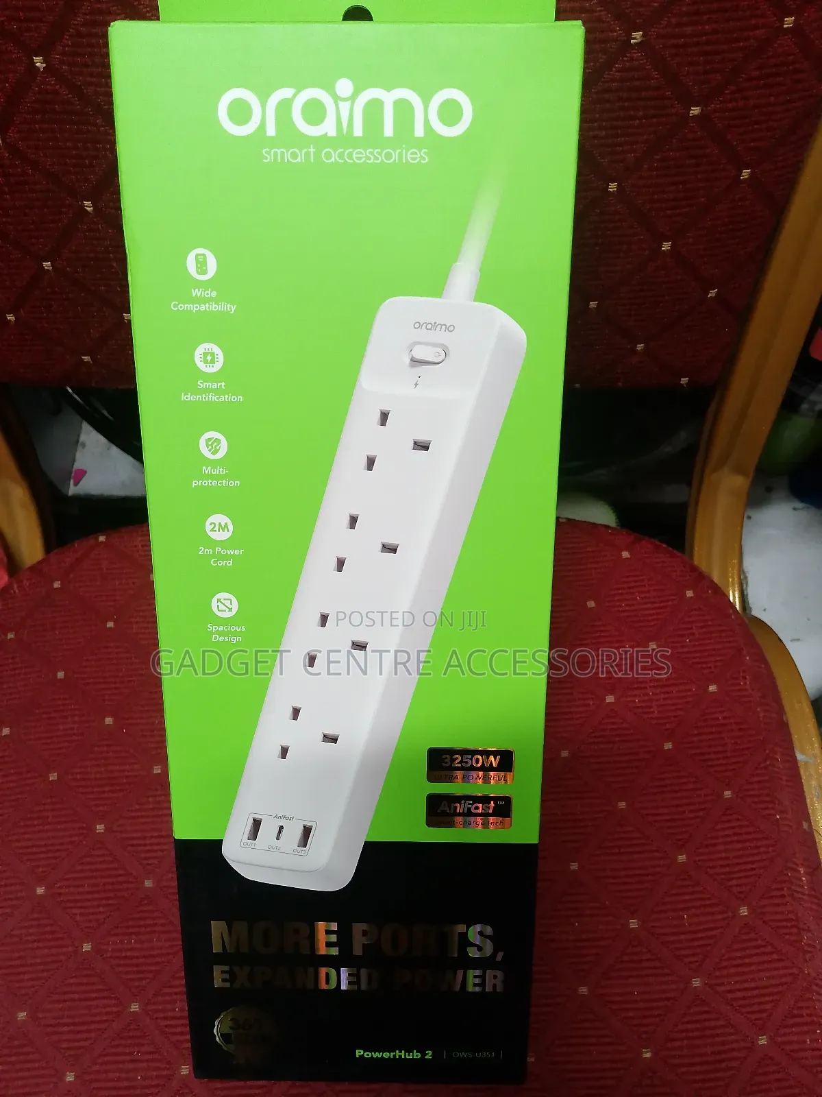 Oraimo 4way Extension With USB Port and Type C Port