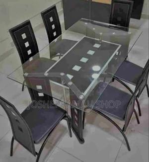 6-Sitter-Glass-Dinning-Table-With-Leather-Seat - thumbnail 2