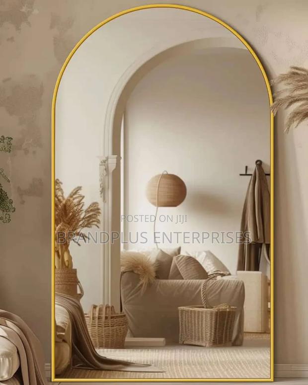Golden Full Length Plane Mirror