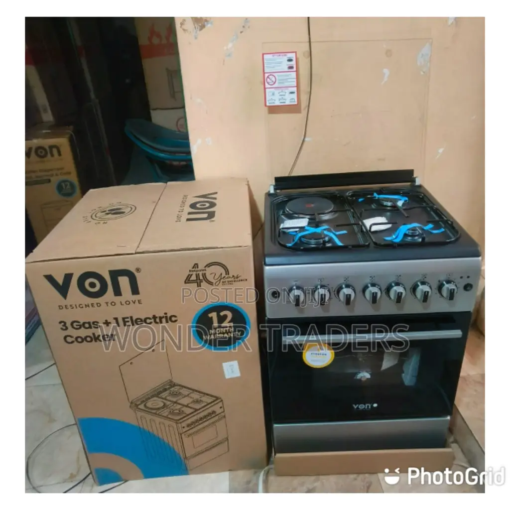 3 Gas + 1 Electric Von (58*58 )Standing Cooker