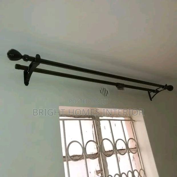 Double Jua Kali Curtain Rods Complete