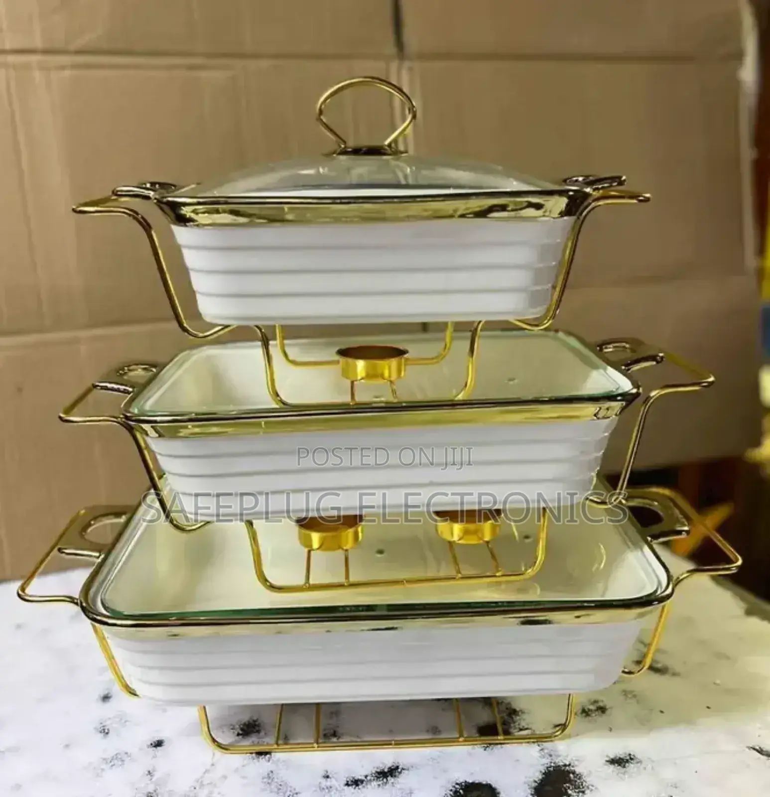 Food Chaffing Dishes Ceramic 3 PCS