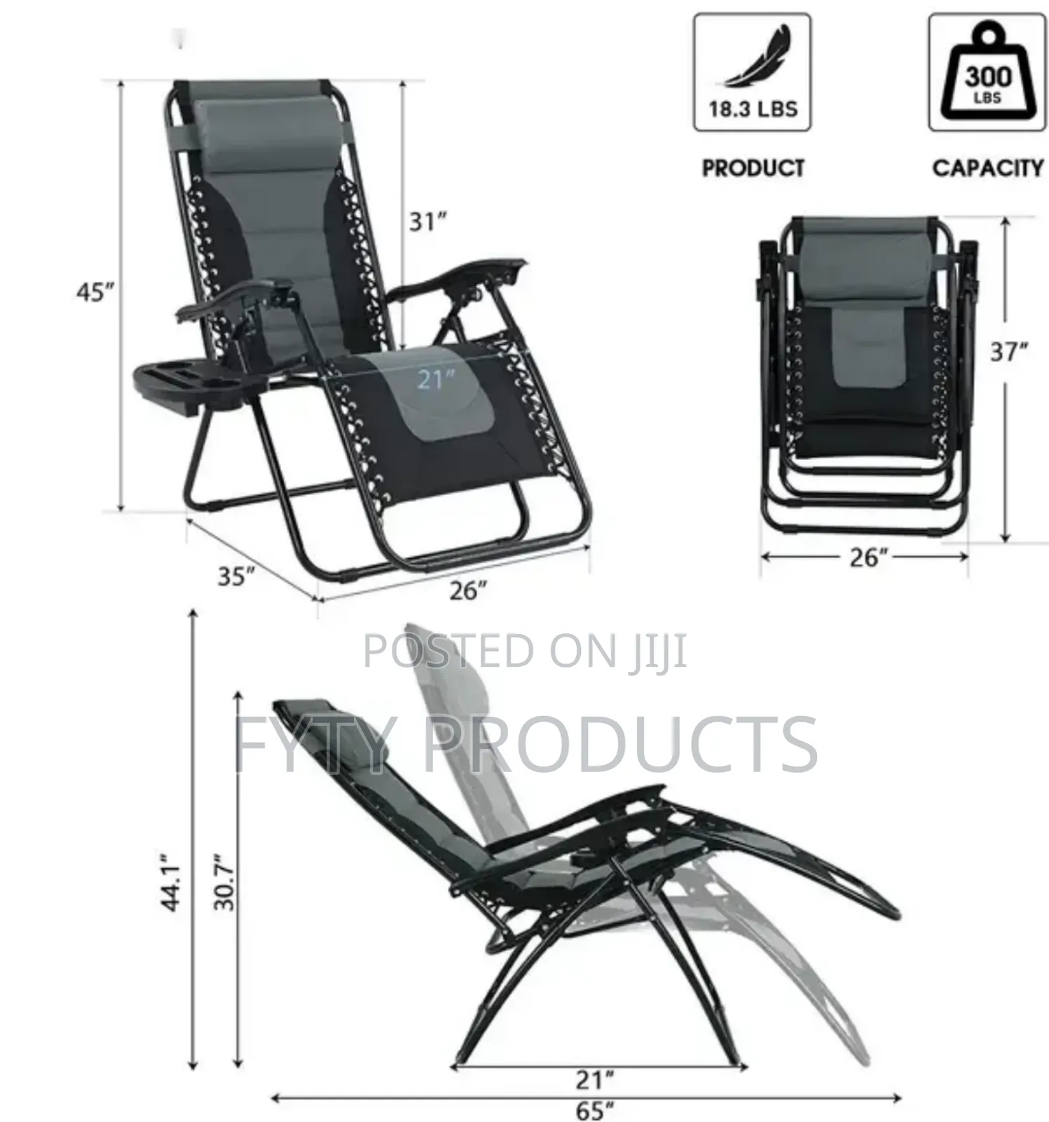 Padded Recliner Camping Chair