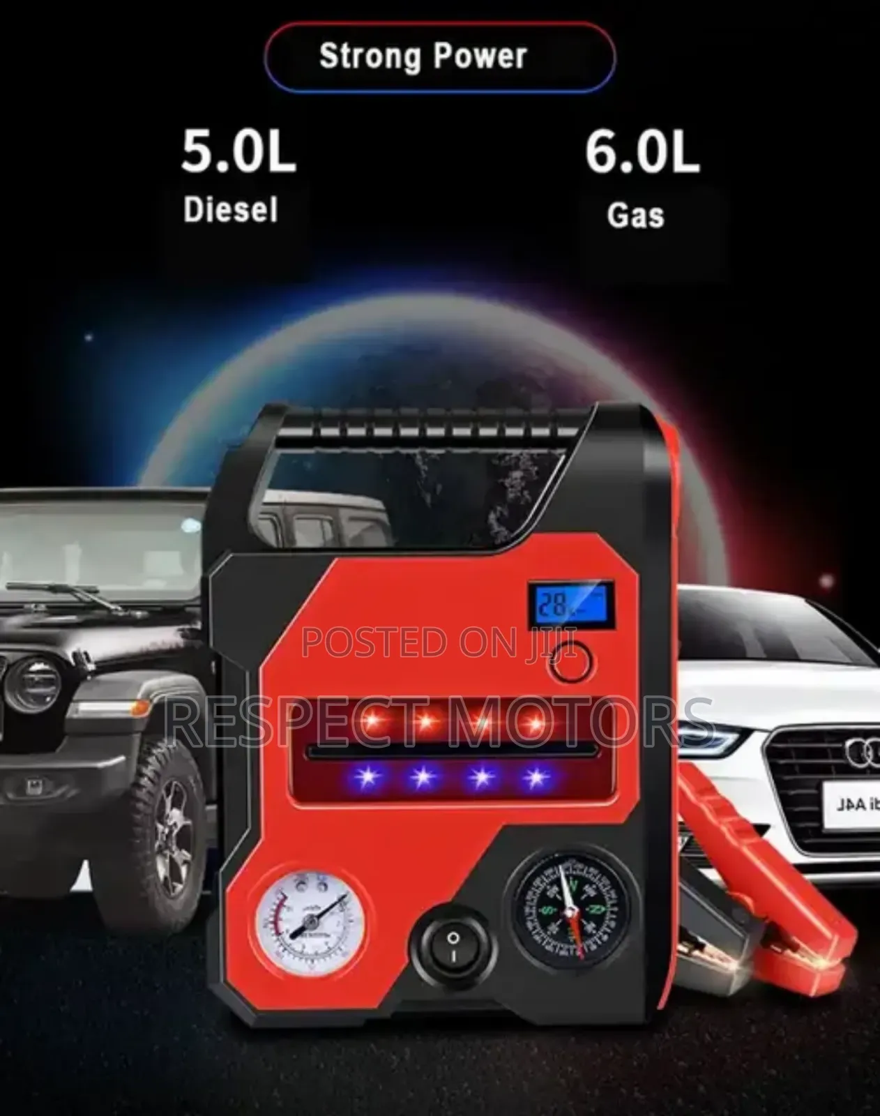 Portable Car Jumper Plus Tire Pressure