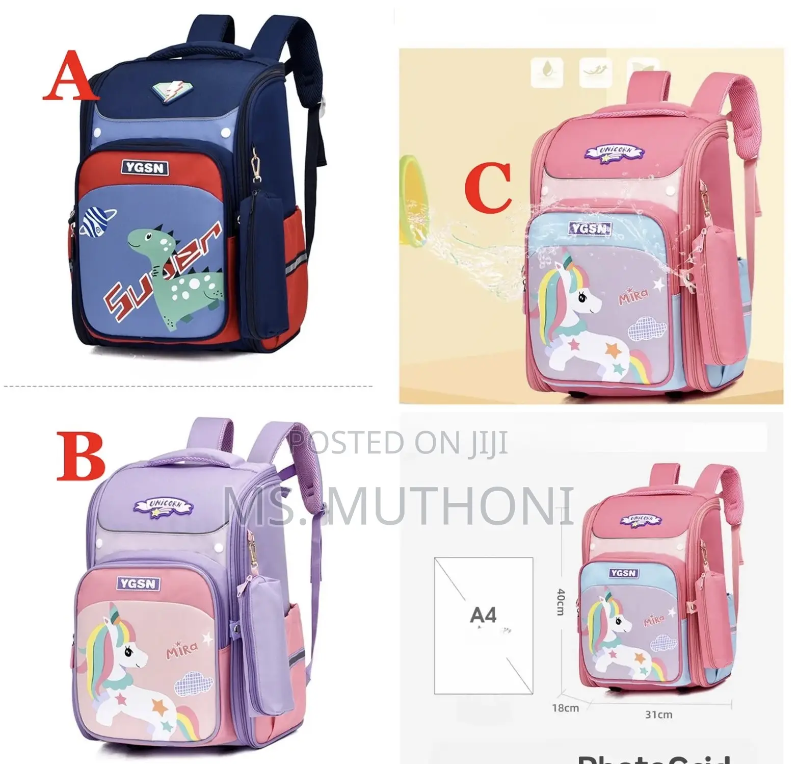 Dinosaur/Unicorn School Backpack