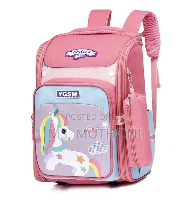 Pink Unicorn School Backpack + Pencil Pouch - main view