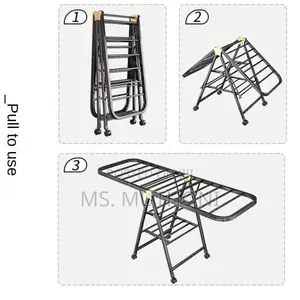 Black Sturdy Folding Clothes Drying Rack