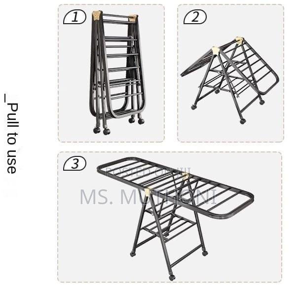 Black Sturdy Folding Clothes Drying Rack - thumbnail 4