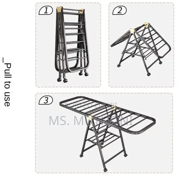 Black Sturdy Folding Clothes Drying Rack