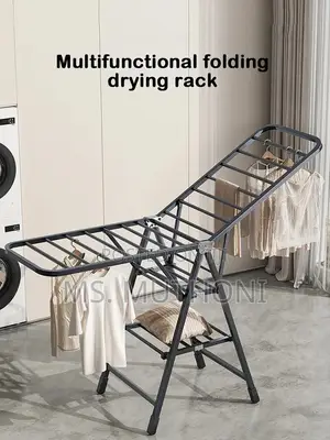 Black Sturdy Folding Clothes Drying Rack