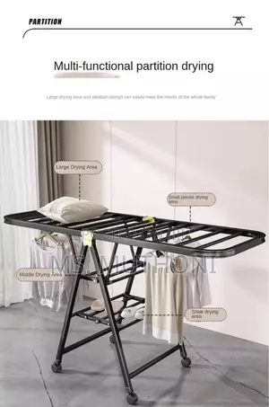 Black Sturdy Folding Clothes Drying Rack