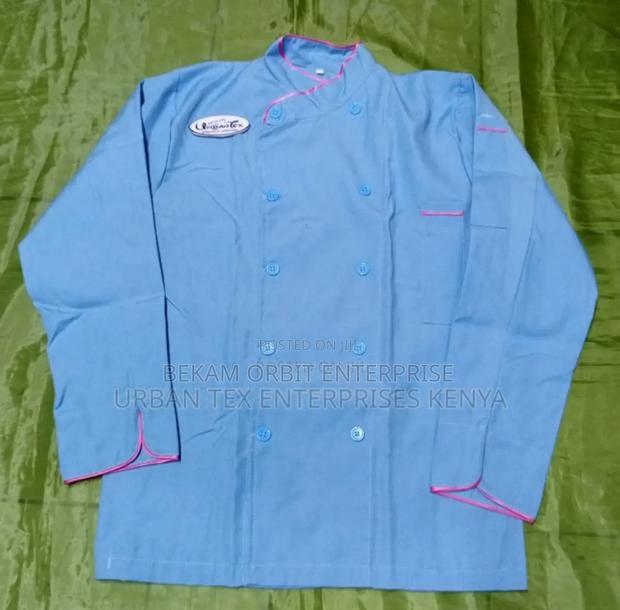 Poly-cotton Customized Blue Chef Jacket - main view