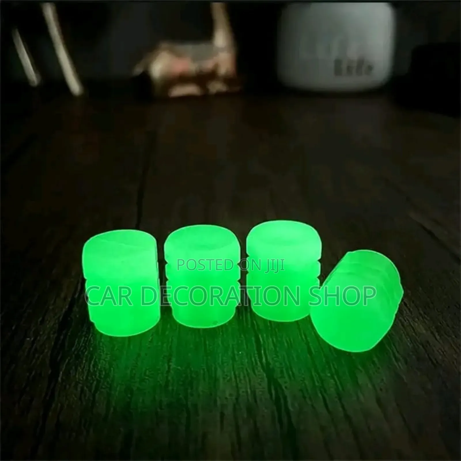 Night Glow Luminous Green Tire Valve Caps