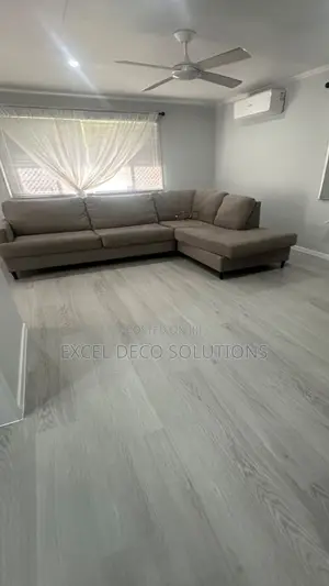 Chic Light Grey Living Room SPC Floor