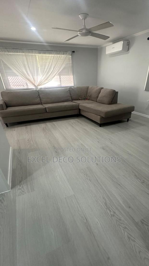 Chic Light Grey Living Room SPC Floor - main view