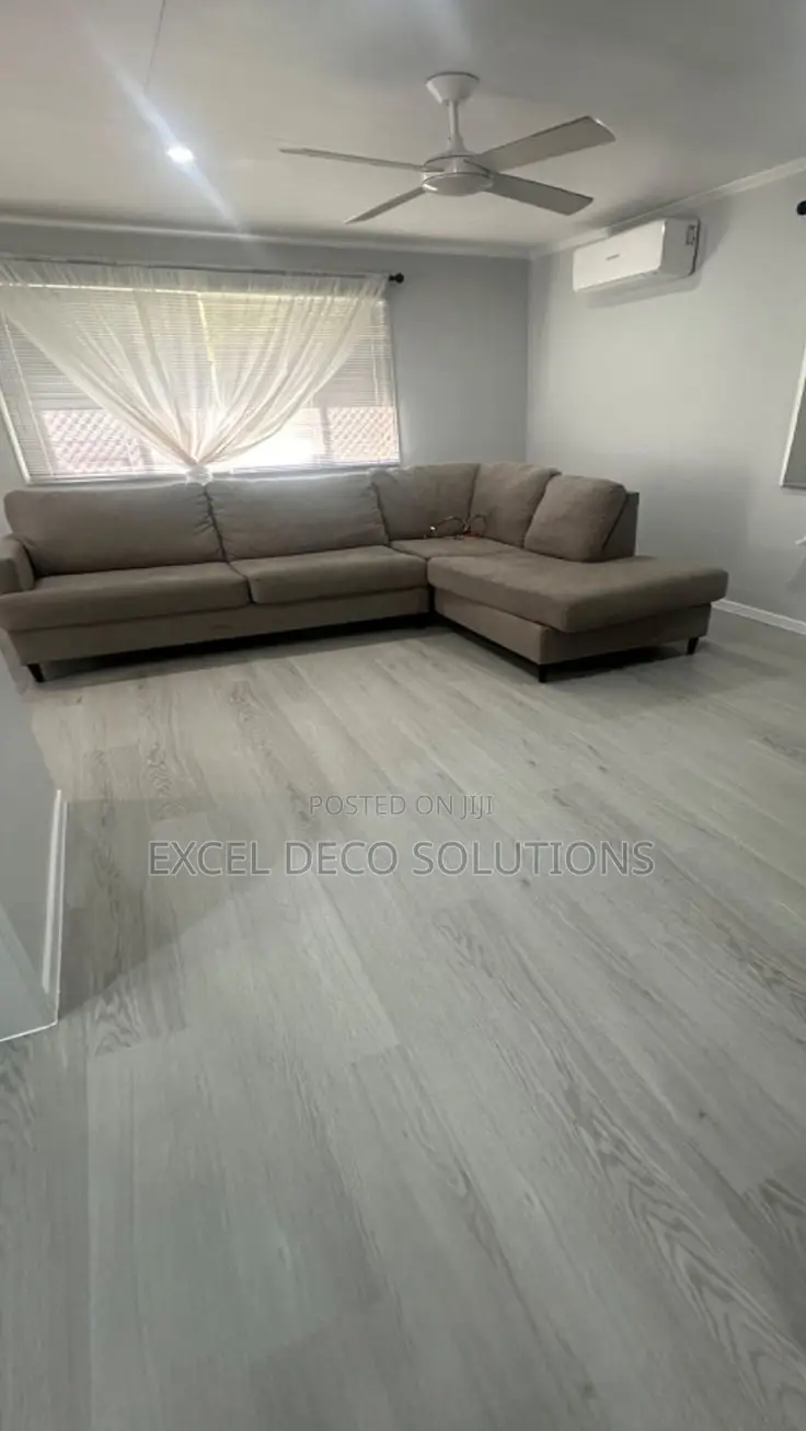 Chic Light Grey Living Room SPC Floor